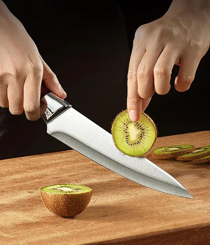 Vista 7 de Cuchillo de chef profesional y cuchillo de hueso de púa, 2 piezas de acero inoxidable de alta resistencia de 11.5 pulgadas, hoja de cocina afilada