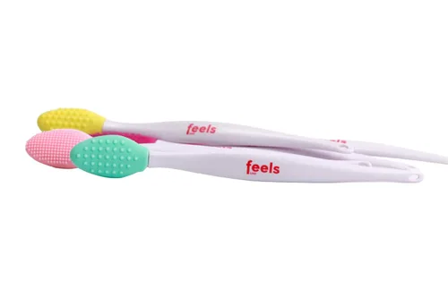 Vista 2 de Juego de 6 cepillos de párpados de silicona suave para párpados sensibles, preparación de extensiones de pestañas de limpieza profunda, exfoliante