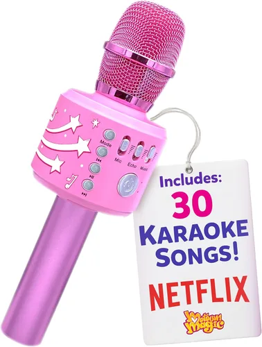 Move2Play Motown Magic, Micrófono de karaoke Bluetooth | Incluye 30 canciones famosas | Micrófono de karaoke para niños | Regalo de cumpleaños para