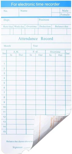 Vista 4 de Yescom 50 tarjetas de reloj de tiempo mensual para registrador de nómina de asistencia de empleados