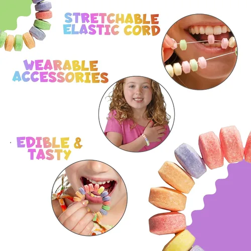 Vista 8 de Pulseras de caramelo – Estuche a granel 864 piezas, envueltas individualmente, pulseras de joyería de caramelo de 2.5 pulgadas, elásticas