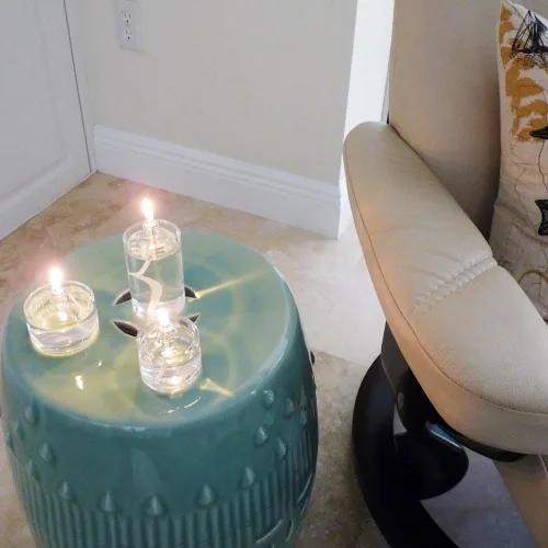 Vista 4 de Firefly velas líquidas de vidrio recargables de 2 onzas, 3 onzas y 5 onzas - Velas de emergencia tamaño votivo - Repuesto de células de combustible