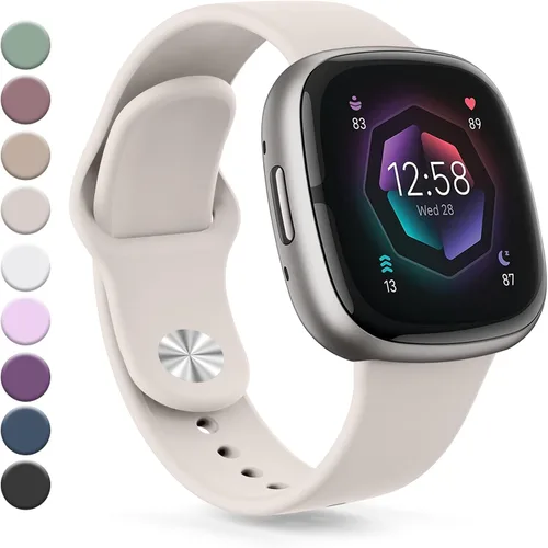Vista 19 de Vanjua Correa compatible con Fitbit Sense 2 / Sense Bands, Fitbit Versa 4 / Versa 3 bandas para mujeres y hombres, correa de repuesto de silicona