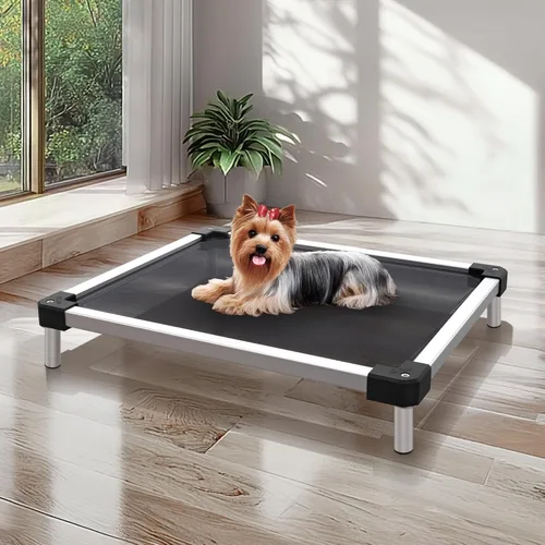 Vista 15 de FXW TitanNest - Cama elevada para perros a prueba de masticación, cuna elevada para uso en interiores, exteriores y campamentos, cama refrescante