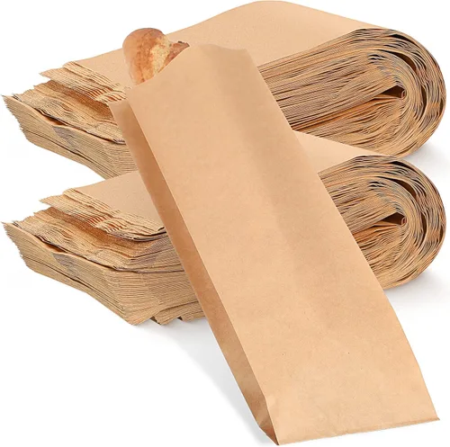 Vista 10 de Yahenda 150 bolsas de papel para pan francés, bolsas de almacenamiento desechables caseras de pan largo, embalaje de galletas para panadería u Negro