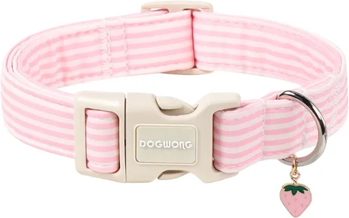 Vista 49 de DOGWONG Collar de Algodón para Perro, Collar para Perro de Cuadros Azules Resistente, Collar Suave y Duradero para Perro Macho, Lindo Collar