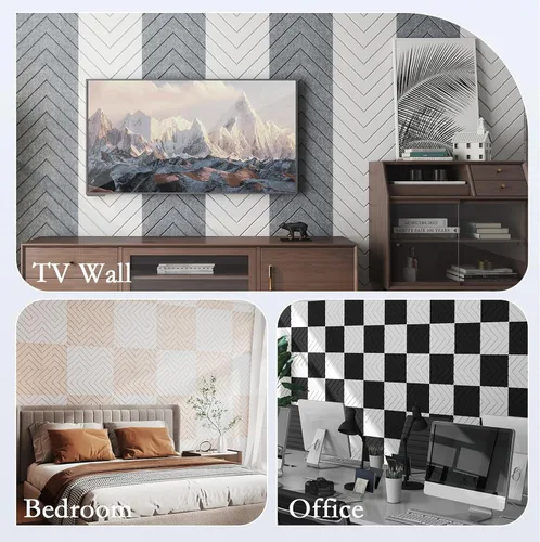 Vista 7 de 12Pack Acoustic Wall Panels, Self-Adhesive Sound Proof Foam Panels for Walls, Decorative Sound Dampening Wall Panels, Sound Absorbing for Door
