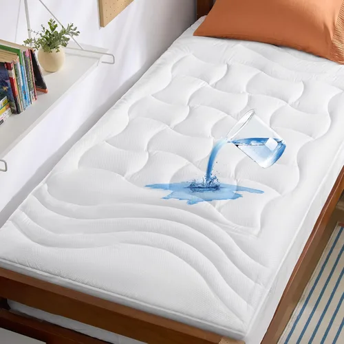 Vista 9 de Bedsure Protector de colchón Twin impermeable - Protector de colchón acolchado impermeable ajustable con cubrecolchón y bolsillo profundo de 8-21