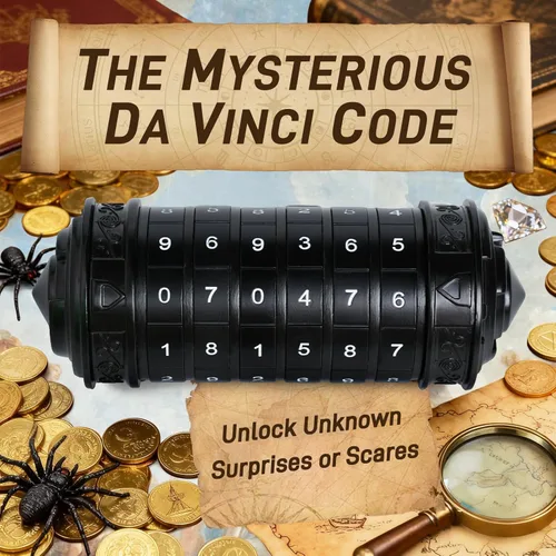 Vista 2 de Criptex Código Da Vinci Numérico, Caja de Rompecabezas de Dinero para Regalo en Efectivo con Compartimentos Secretos Ocultos Cumpleaños Navidad