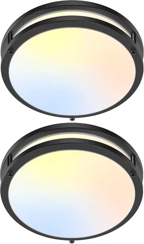 Vista 18 de Lámparas de techo empotradas de 12 pulgadas, lámparas de techo regulables de 36W 3200LM en negro para montaje en techo, 3000K-5000K seleccionables