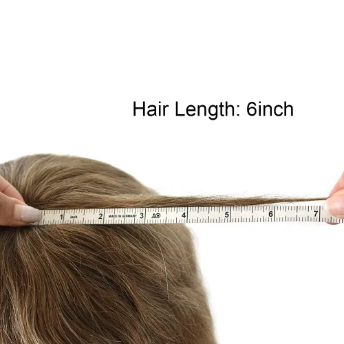 Vista 6 de Tupé para hombres, sistema de unidades de cabello humano real, pieza de cabello humano para hombres, extensiones de pelo de tupé, línea capilar