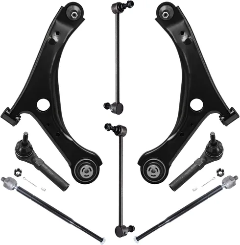 Vista 290 de Detroit Axle - Kit de ocho piezas - brazos de control de suspensión inferior delantero y trasero con juntas de bolas, extremos de barras