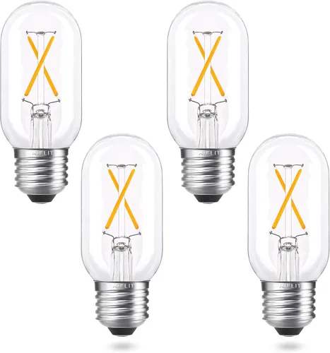 Bombilla LED T45/T14 regulable, 2 W, equivalente a 25 W, filamento vintage, bombilla Edison para luces colgantes de estilo abierto, base media E26,