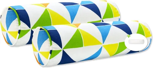 Vista 16 de Fabritones Paquete de 2 almohadas decorativas impermeables para exteriores con insertos para muebles de patio, 20 x 6 pulgadas, resistentes a