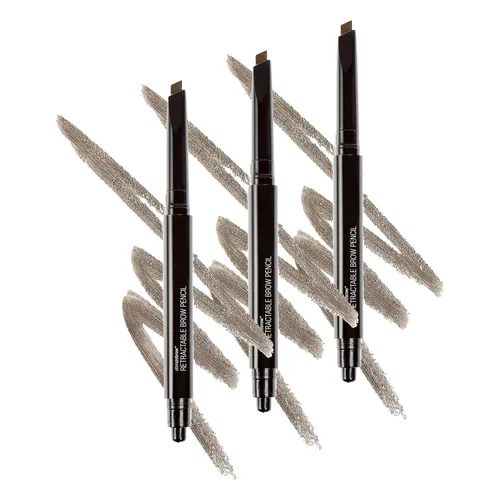 Vista 16 de wet n wild Lápiz definidor retráctil de cejas definitivo, color marrón ceniza, cepillo de cejas de doble cara, punta fina, formas, define, rellena