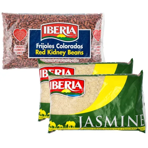 Iberia Frijoles rojos, 4 libras + 2 arroz Iberia Jasmine, 5 libras.
