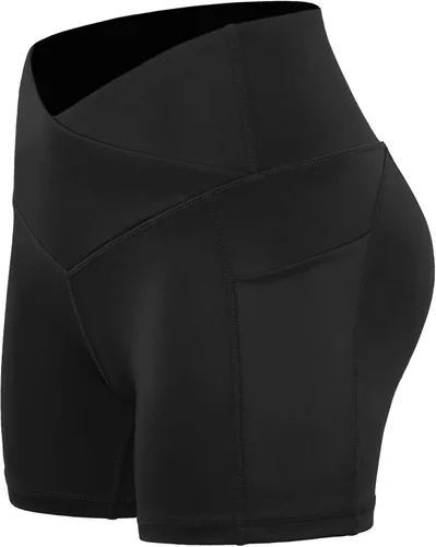 Vista 4 de CADMUS Womens High Waist Yoga Shorts Spandex Running Side Pockets