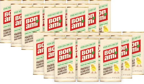 Polvo Limpiador BON AMI para Cocinas y Baños - Todo Tipo de Superficies, Limpia Suciedad y Mugre, Abrillanta Superficies, Absorbe Olores (Paquete de