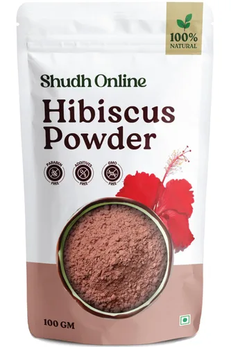 Polvo de hibisco orgánico para el crecimiento del cabello (3.5 oz - 0.23 libras) Polvo de flor de Sabdariffa puro - Flor de hibisco seca para