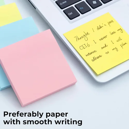 Vista 7 de M&G Notas adhesivas de 3 x 3 pulgadas, autoadhesivas, 4 blocs de 4 colores brillantes, fácil de publicar para el hogar, oficina, cuaderno, 100