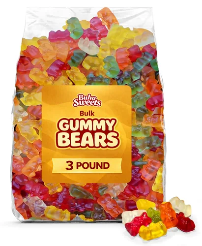 Ositos de goma a granel bolsa de 3 libras – Dulces de goma suaves y masticables en sabores afrutados variados y colores, perfectos para fiestas,