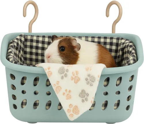 Vista 9 de JWShang Hamaca para Ratas para Jaula, Cesta Colgante a Prueba de Masticación con Ganchos Resistentes, Accesorios para Jaula de Mascotas, Hamaca
