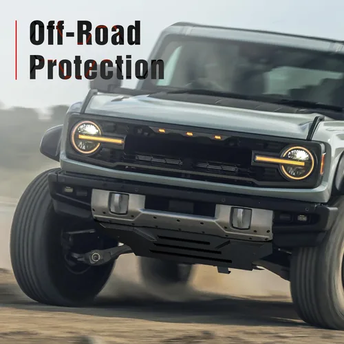 Vista 6 de para Ford Bronco Placa de Deslizamiento Frontal de Acero al Carbono Cubierta de Parachoques Compatible con Ford Bronco 2/4 Puertas 2021 2022 2023