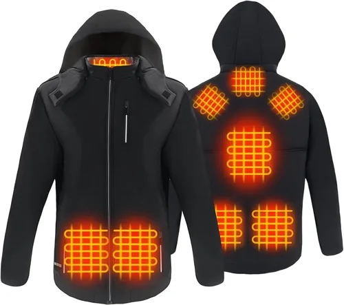 Pinuotu Chaleco calefactado para hombres y mujeres, chaqueta térmica recargable por USB, calentador de cuerpo eléctrico, sin batería