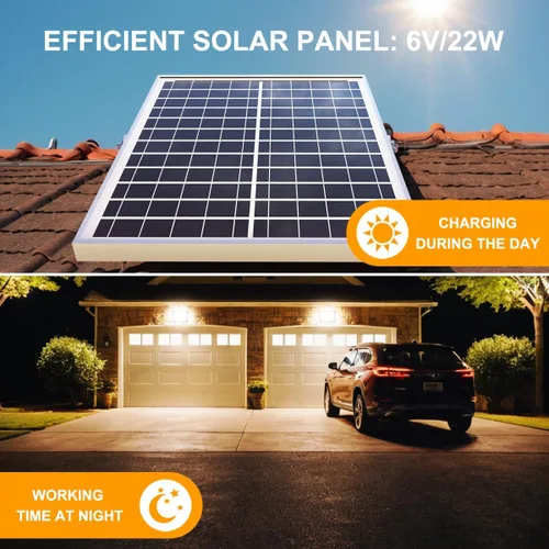 Vista 3 de Reflector solar para exteriores, 1500LM 6000K reflectores brillantes, luz de seguridad de energía solar impermeable IP65, luz automática