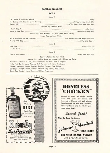 Vista 4 de Joe Layton (Debut)"OKLAHOMA!" Edith Gresham/Wilton Clary/Hy Anzel/Rodgers and Hammerstein 1948 Chicago Playbill