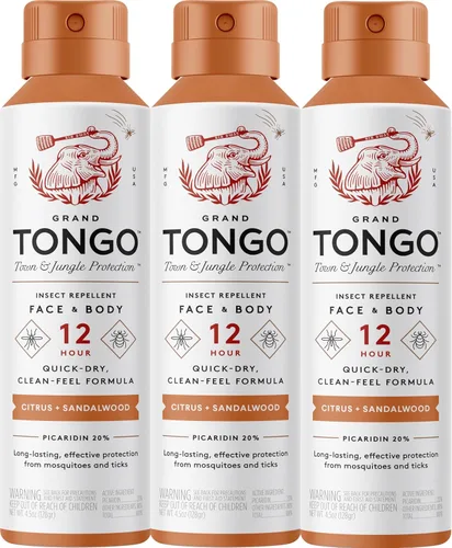 Vista 9 de Grand Tongo Repelente de insectos sin DEET con picaridina, protección de 12 horas, alternativa DEET - Cítricos + sándalo