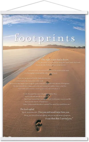 Vista 20 de Trends International Póster de pared de huellas en la arena, 14.725 x 22.375 pulgadas, versión enmarcada de madera de granero