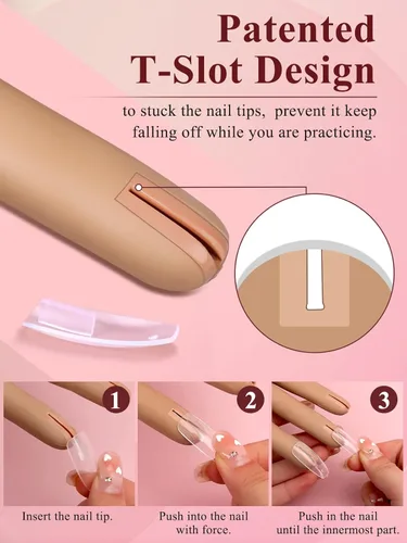 Vista 3 de 100 puntas de uñas de repuesto, puntas de uñas postizas acrílicas para practicar uñas, mano, bricolaje, arte de uñas, herramienta de práctica
