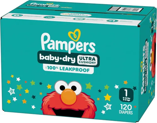 Vista 13 de Pañales Pampers - Baby Dry - Talla 1, 120 unidades, Pañal desechable absorbente para bebé (el empaque puede variar)