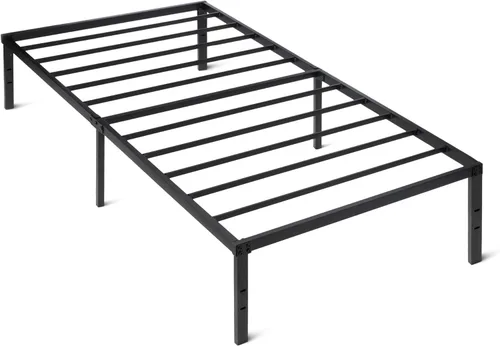 Vista 15 de Yaxa Basics Base de cama de plataforma de metal plegable con configuración sin herramientas, 18 pulgadas de alto, marco de acero resistente,
