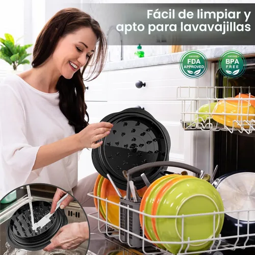 Vista 4 de SURETIVIAN Desmenuzadora de Pollo Desmenuzadora Grande de Pechuga de Pollo Herramienta Giratoria con Cepillo y Tenedor, Máquina Desmenuzadora