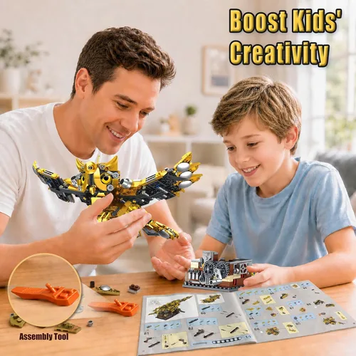 Vista 5 de MOONTOY Juego de construcción STEM de búho mecánico con alas impulsadas por