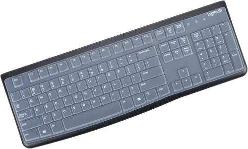 Vista 7 de Cubierta de teclado para Logitech K120 y MK120 Teclado con cable, ultra delgado Logitech MK120 y K120 Protector de piel de teclado - Negro