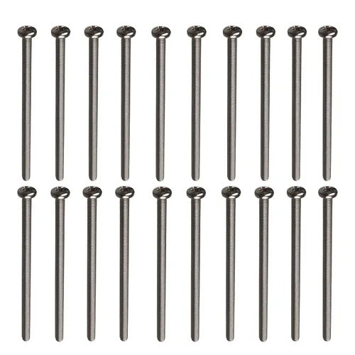 Vista 94 de MroMax 30 tornillos de máquina Phillips de cabeza plana M2 x 0.197 in, acero inoxidable 304 18-8, rosca completa, tornillos de cabeza cruzada gris