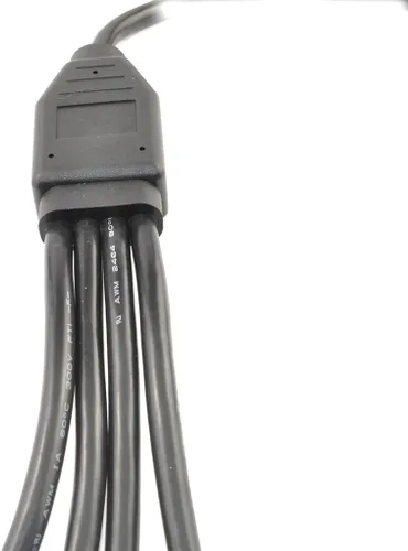 Vista 7 de 1.64 pies 19.7 in OBD II OBD2 16 pines ángulo recto 1 divisor macho a 4 hembras Cable de extensión de diagnóstico de coche Adaptador de cable