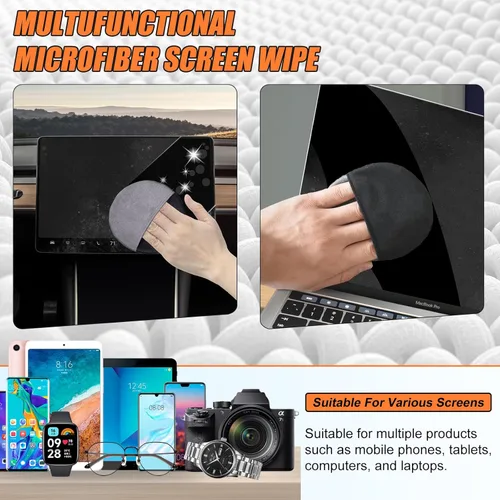 Vista 3 de Toallitas para pantalla táctil de automóvil, limpieza de pantalla de salpicadero, incluye paño de microfibra, herramienta limpiadora de pantalla