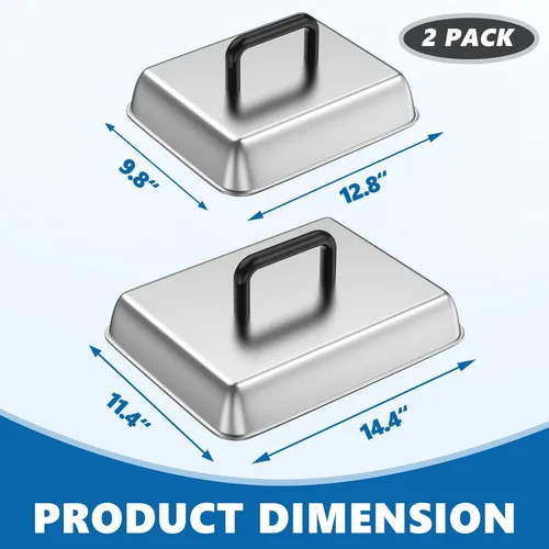 Vista 3 de SafBbcue 2 juegos de accesorios para parrilla plana de 14 y 13 pulgadas, cúpula de fusión de quesos rectangular para Blackstone, Pitboss, Camp Chef