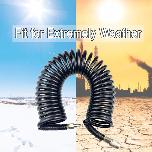 Vista 5 de Darnassus Manguera de aire de retroceso de poliuretano, manguera de compresor de aire con accesorios giratorios de 1/4 pulgadas, para industrial