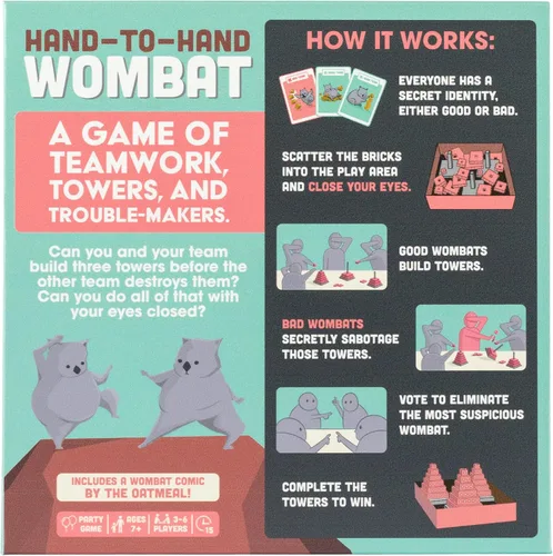 Vista 5 de Exploding Kittens - Juego de cartas Wombat mano a mano, divertidos juegos de cartas familiares para adultos, adolescentes y niños, divertidos