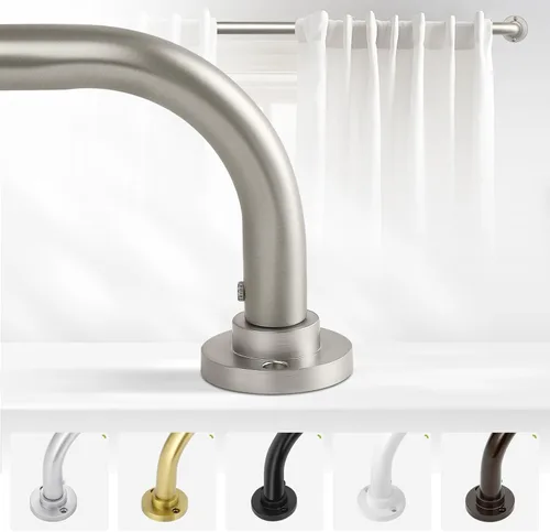 Vista 15 de TANGWIN Barras de Cortina Envolventes de Bronce de 28 a 48 Pulgadas: Barra de Cortina de Ventana Ajustable Opaca de Servicio Pesado para Dormitorio