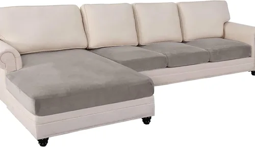 Vista 22 de ANARACHON Fundas de cojín para sofá seccional, funda de cojín de sillón de terciopelo, funda elástica para sofá, protector de muebles lavable