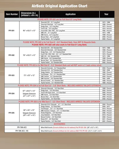 Vista 6 de Pittman Outdoors PPI-TAN_AC5 AirBedz - Insertos laterales inflables para cama de camión color marrón original Compatible con PPI-501 a PPI-504