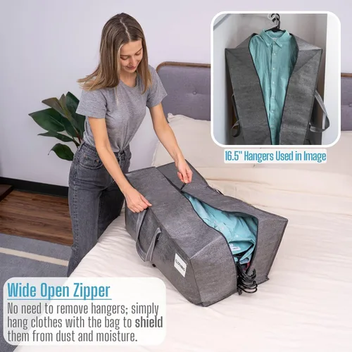 Vista 3 de VENO - Bolsas de mudanza, con correas de mochila, cajas de almacenamiento universitario, con tapas, resistentes, extragrandes, asas resistentes