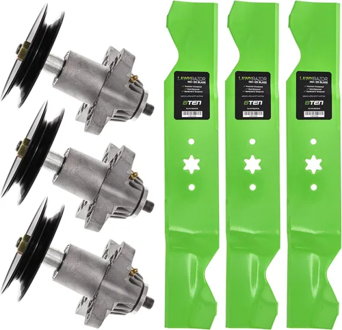 8TEN Kit de cuchillas de husillo para Cub Cadet MTD RZT54 618-04608A 618-671B 918-04608A 918-0671B Mulching