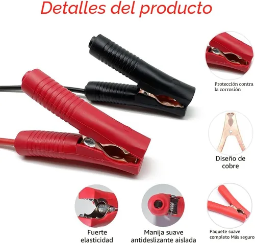 Vista 3 de GRZWAYS Cables de puente con adaptador compatibles con batería de arranque M18 de 18V de Mil.waukee, cables de refuerzo automotriz de 2 pies y 8AWG